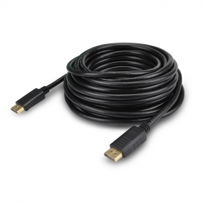 30ft/10m DP Cable Male to Male with Gold-plated Connector-Black