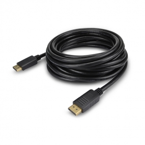 20ft/6m DP Cable Male to Male with Gold-plated Connector-Black