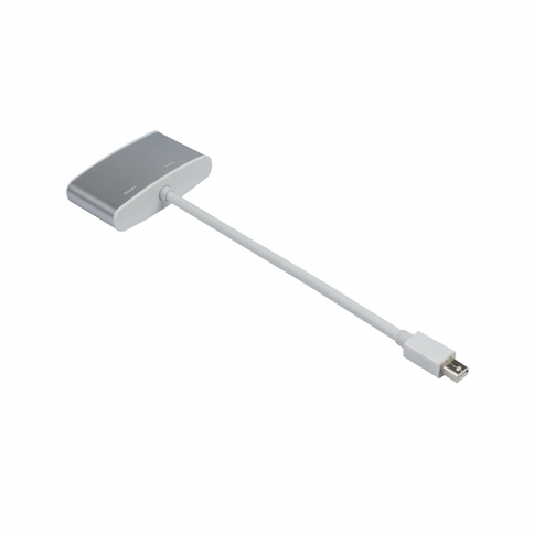 New Mini Displayport to HDMI VGA 2 in 1 Cable Adapter Aluminium Case for Apple Macbook/iMac