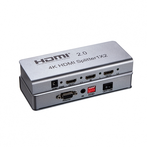 1X2 HDMI 2.0 splitter Support 4K/IR extension/EDID management / RS232