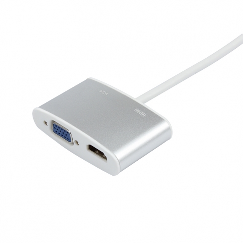 New Mini Displayport to HDMI VGA 2 in 1 Cable Adapter Aluminium Case for Apple Macbook/iMac