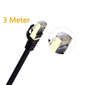 Allsmartlife Cat7 Ethernet Cable,  Ethernet LAN Network Cable 3m/9.8ft Cat7 RJ45 High Speed Patch Cord Gold Plated for Switch/ Router/ Modem/ Patch Panel
