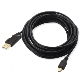 15ft/4.5m Mini USB Cables, 5 Pin USB 2.0 Type A Male Mini USB Charging Cable with Gold-Plated Connectors for PS3 Controller, Digital Camera(Canon, Sony), MP3 Player -Black