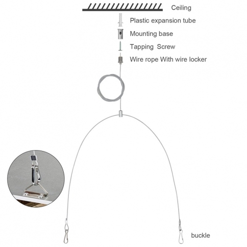 AllSmartLife Light Suspension Kit, LED panel light Suspension Kit Adjustable Wire Suspension Kit with Mounting Hardware