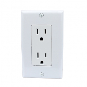 15 Amp Power Outlet Wall Plate White