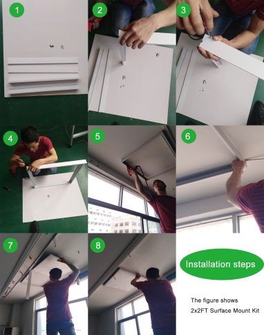 AllSmartLife 2x4FT Surface Mount Kit, Aluminum Ceiling Frame Kit for 2x4FT LED Panel Light/ Drop Ceiling Light-1pack