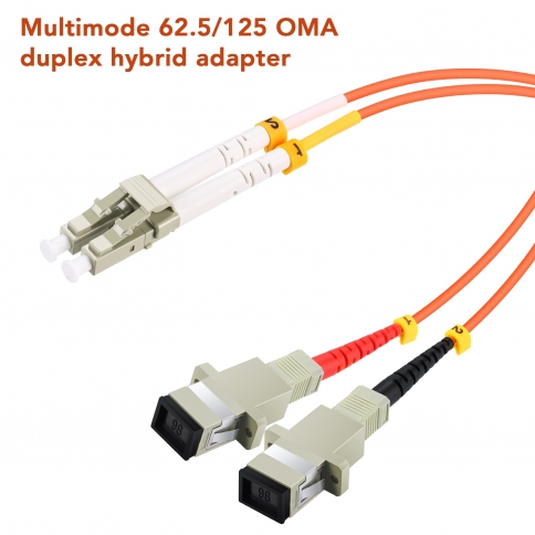 Fiber Optic Adapter Cable, LC to SC Multimode OM1 62.5/125 Duplex, Hybrid Connector Coupler Converter Dongle, Male to Female Mutual On-line Transfer Adapter - 6FT