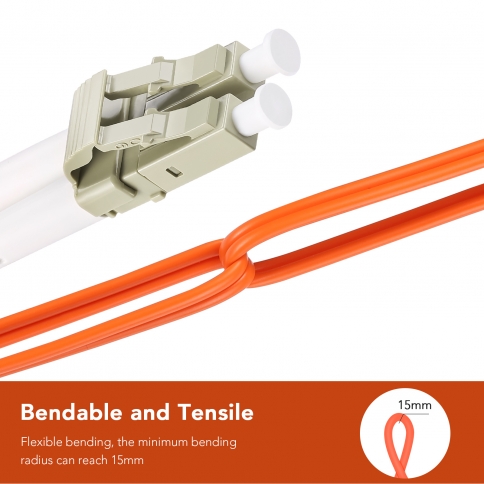 Fiber Optic Adapter Cable, LC to SC Multimode OM1 62.5/125 Duplex, Hybrid Connector Coupler Converter Dongle, Male to Female Mutual On-line Transfer Adapter - 1FT