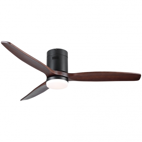 YUHAO 52 inch Brown Ceiling Fans with Lights Non Dimmable,3 Blades Modern Ceiling Fans with Lights Remote Control 6th Gear Wind Speed For Indoor