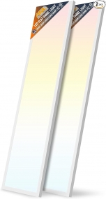 1x4 Led Flat Panel Light Surface Mount Ceiling Light, 5CCT 3000K/3800K/4500K/5200K/6000K Dimmable, 24W/30W/40W 4980LM Edge-Lit, Flush Mount or Drop Ceiling for Office Kitchen Garage, White 2-Pack